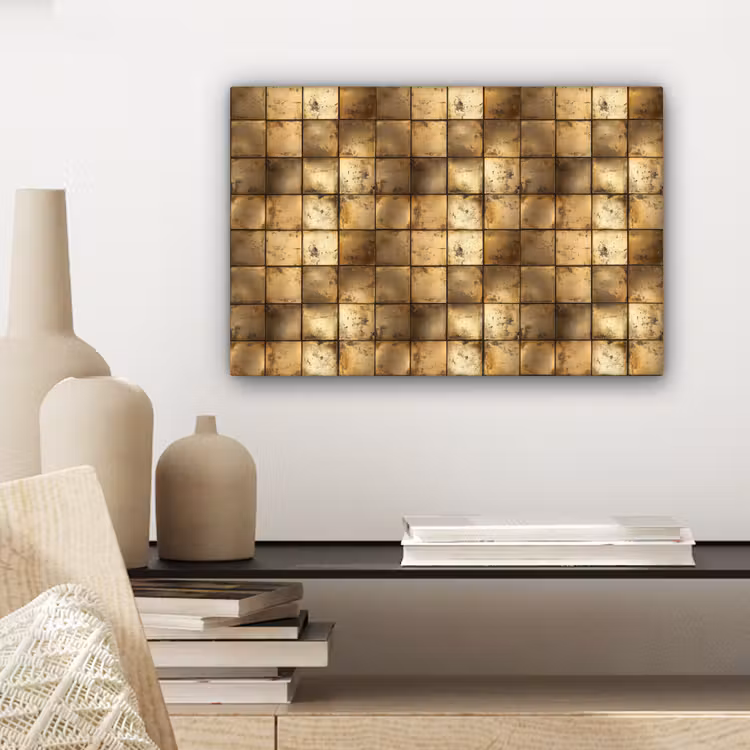 Geometrisch - Tegels - Goud canvas 2cm klein 34 -sfeer6