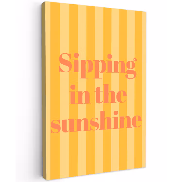 Gestreept - Geel - Sunshine - Letters canvas 2cm klein -z3d