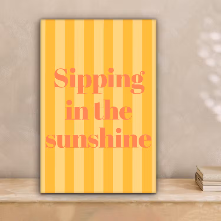 Gestreept - Geel - Sunshine - Letters canvas 2cm klein -sfeer1