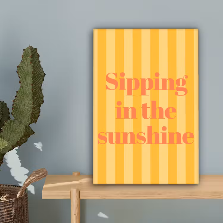 Gestreept - Geel - Sunshine - Letters canvas 2cm klein -sfeer4