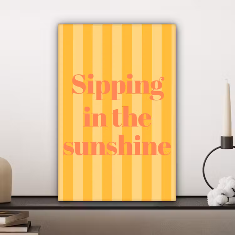 Gestreept - Geel - Sunshine - Letters canvas 2cm klein -sfeer6