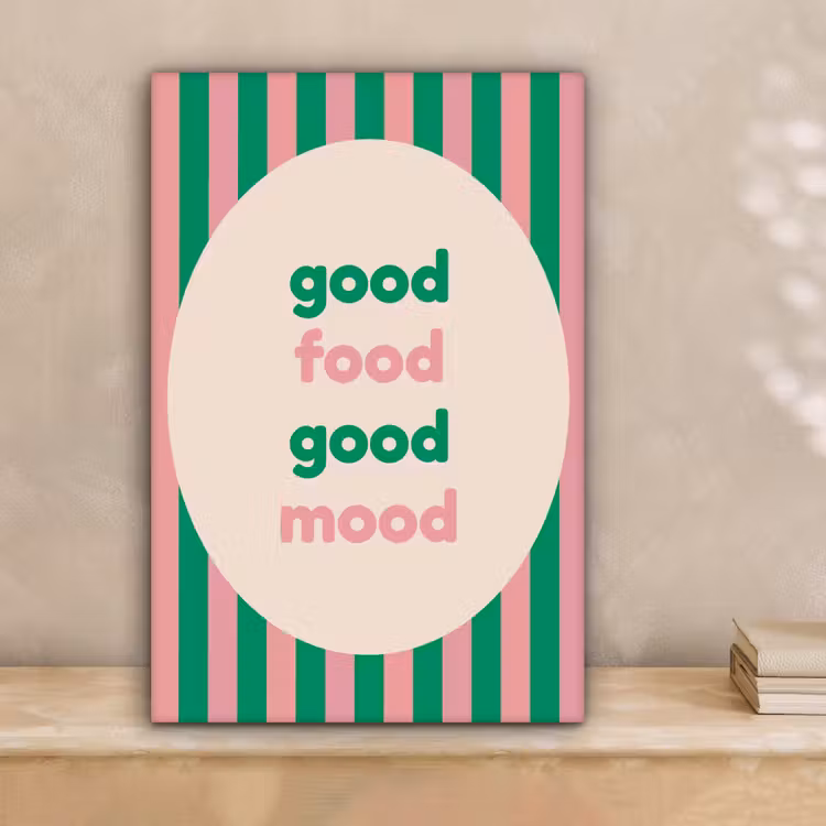 Gestreept - Quote - Ovaal - Roze canvas 2cm klein -sfeer1