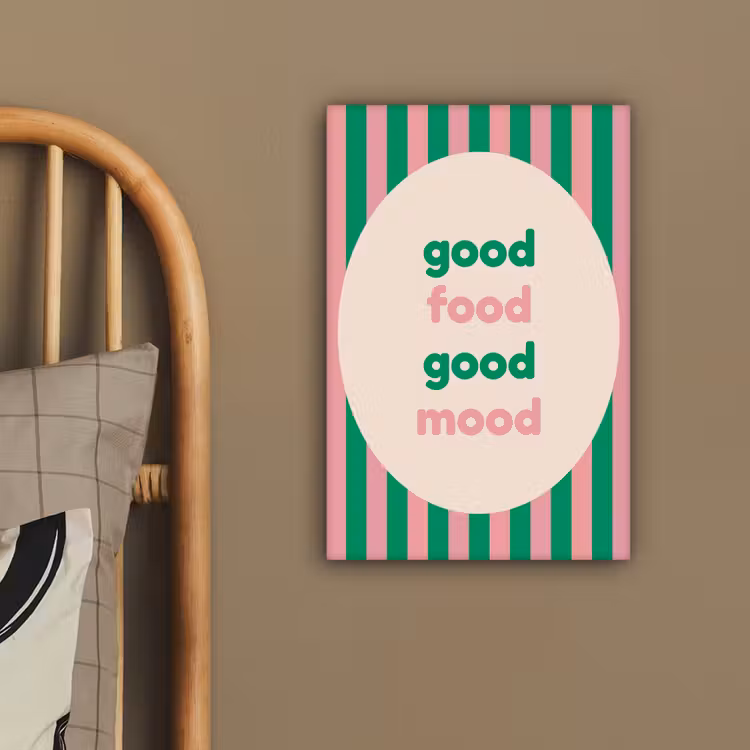 Gestreept - Quote - Ovaal - Roze canvas 2cm klein -sfeer3