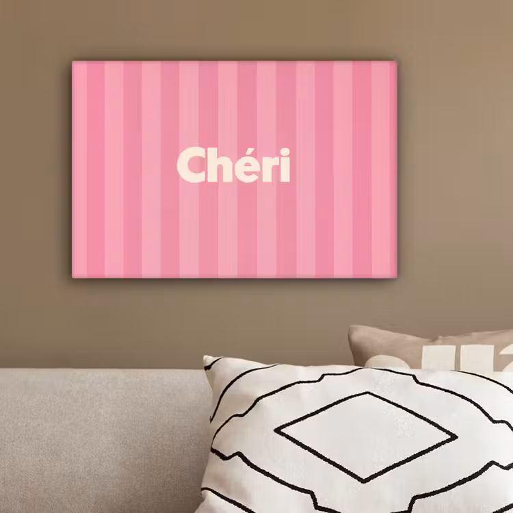 Gestreept - Roze - Chéri canvas 2cm klein -sfeer3