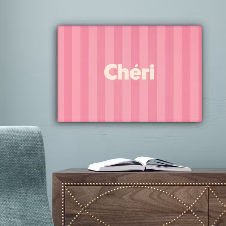 Gestreept - Roze - Chéri canvas 2cm klein -sfeer4