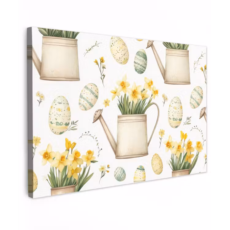 Gieter - Bloemen - Eieren canvas 2cm klein -z3d