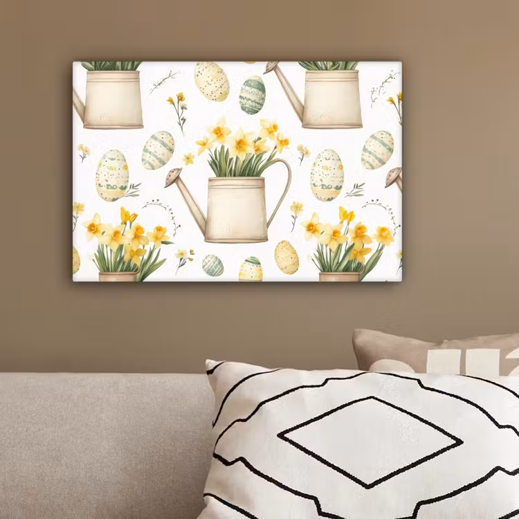 Gieter - Bloemen - Eieren canvas 2cm klein -sfeer3