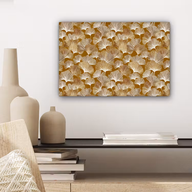 Ginkgo - Bladeren - Goud canvas 2cm klein 34 -sfeer6