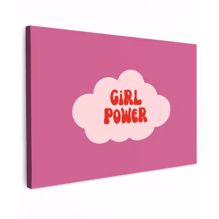 Girl power - Wolk - Roze canvas 2cm klein -z3d