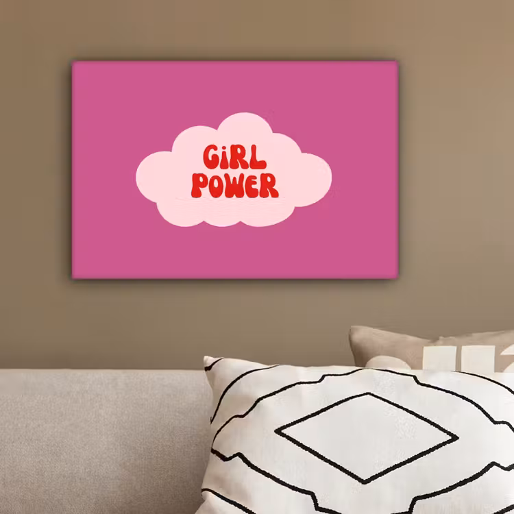 Girl power - Wolk - Roze canvas 2cm klein -sfeer3