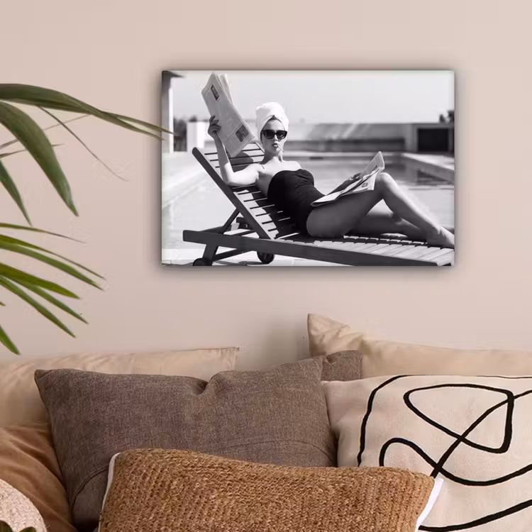 Glamour - Modern - Zwart - Wit canvas 2cm klein -sfeer1
