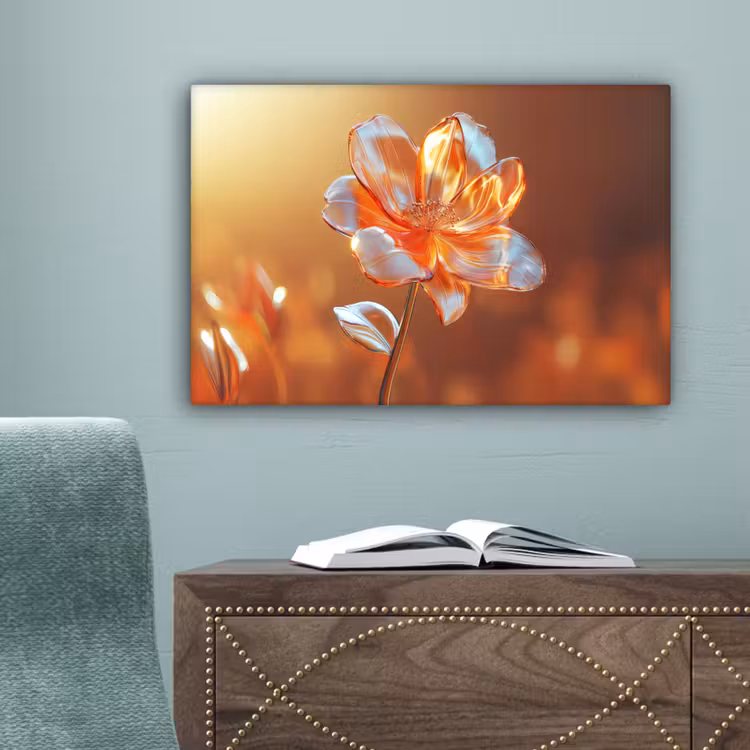 Glazen - Bloem - Zonlicht canvas 2cm klein -sfeer4