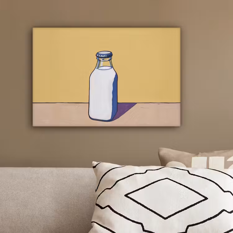 Glazen - Fles - Illustratie - Melk canvas 2cm klein -sfeer3