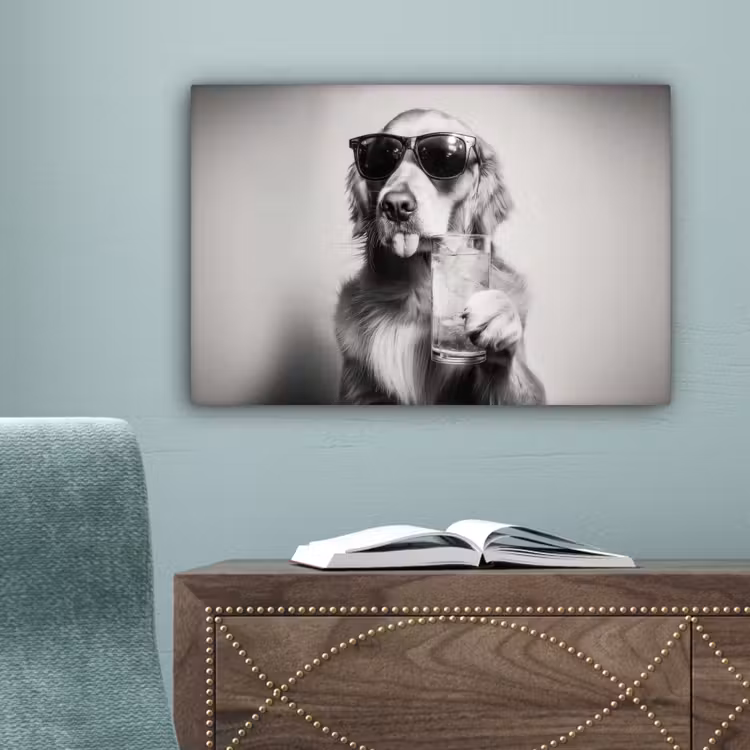 Golden retriever - Hond - Zonnebril - Gkas canvas 2cm klein -sfeer4