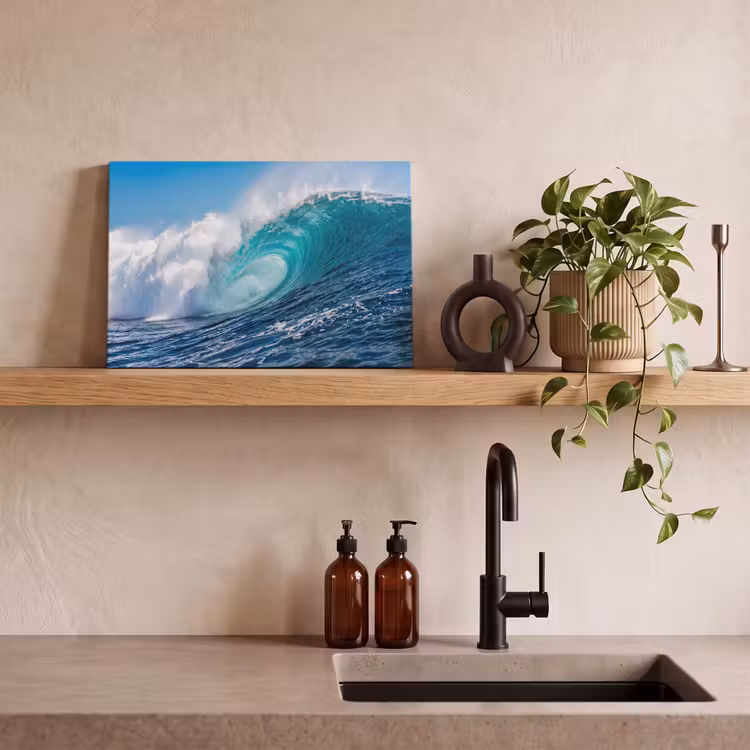 Golf - Oceaan - Water - Dynamisch - Blauw canvas 2cm klein -sfeer3