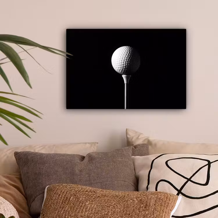 Golfbal - Minimalistisch - Wit canvas 2cm klein -sfeer1
