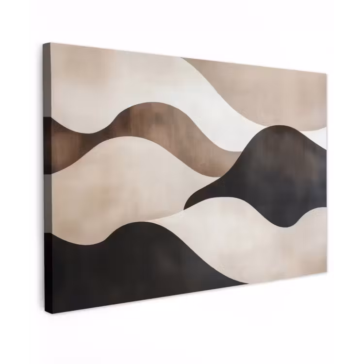 Golven - Abstract - Beige canvas 2cm klein -z3d
