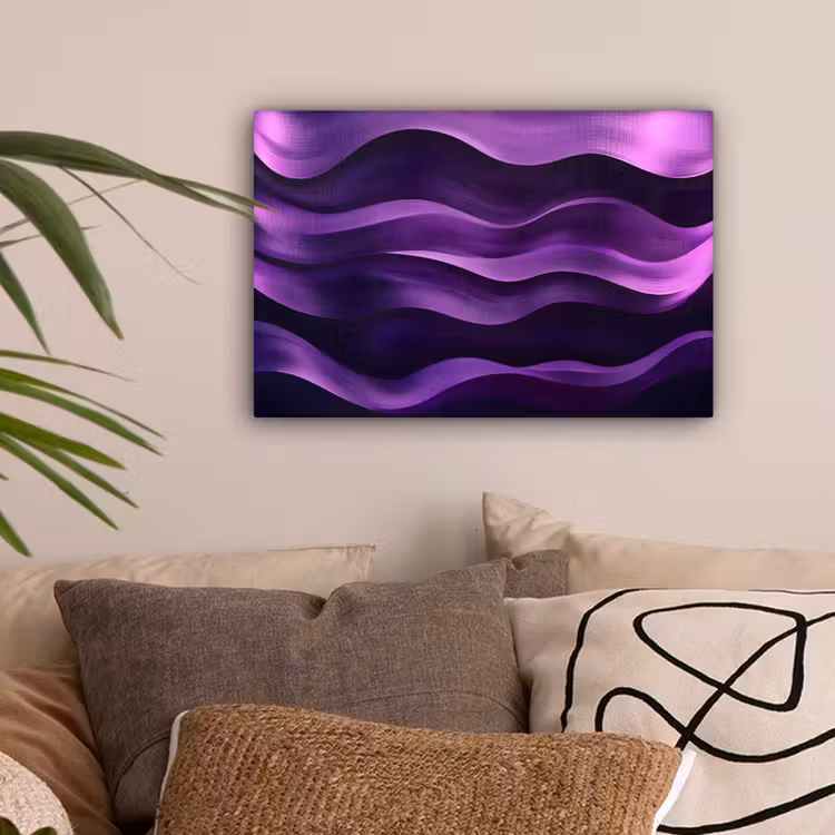 Golven - Abstract - Paars canvas 2cm klein -sfeer1