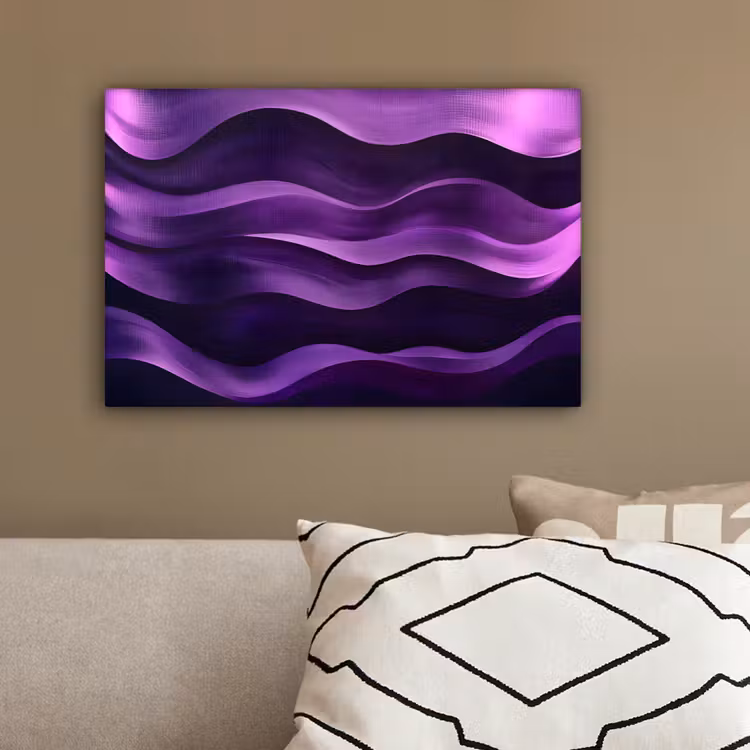 Golven - Abstract - Paars canvas 2cm klein -sfeer3