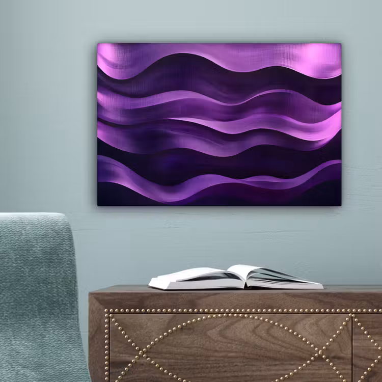Golven - Abstract - Paars canvas 2cm klein -sfeer4