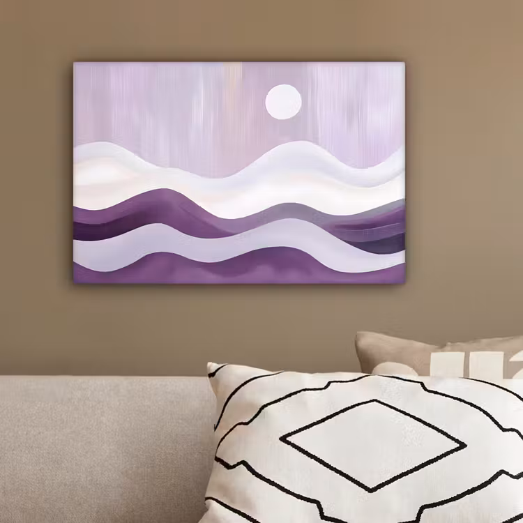 Golven - Heuvels - Abstract - Paars canvas 2cm klein -sfeer3