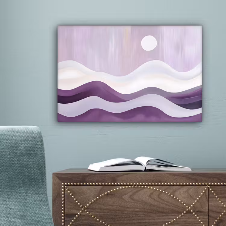 Golven - Heuvels - Abstract - Paars canvas 2cm klein -sfeer4