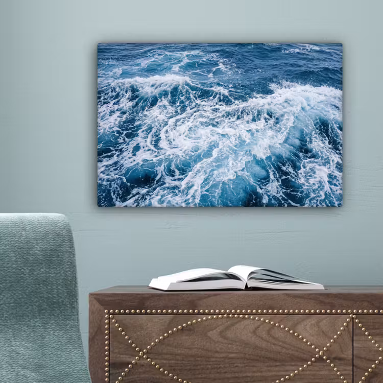 Golven - Oceaan - Blauw canvas 2cm klein -sfeer4