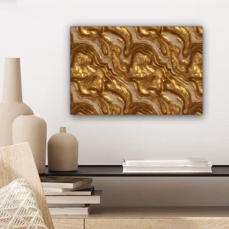 Golven - Organisch - Goud - Crème canvas 2cm klein 34 -sfeer6