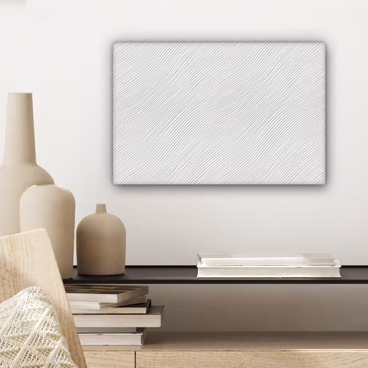 Golven - Ribbels - Wit canvas 2cm klein 34 -sfeer6
