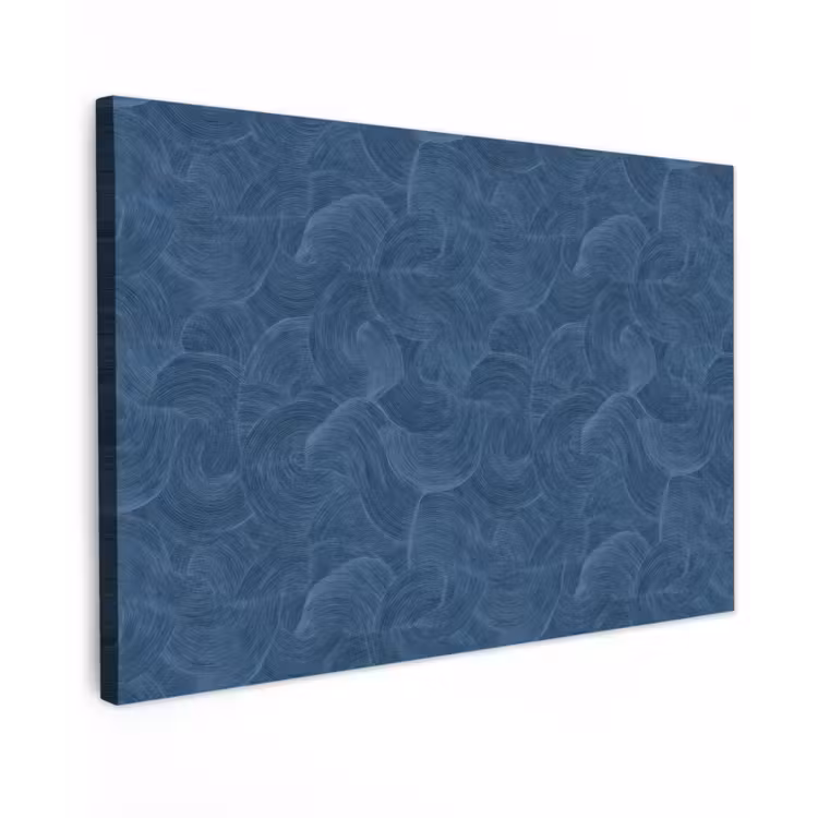 Golven - Textuur - Patroon - Blauw canvas 2cm klein 34 -z3d