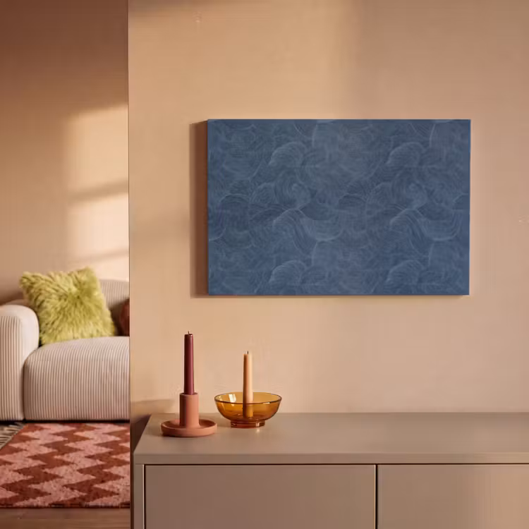 Golven - Textuur - Patroon - Blauw canvas 2cm klein 34 -sfeer1