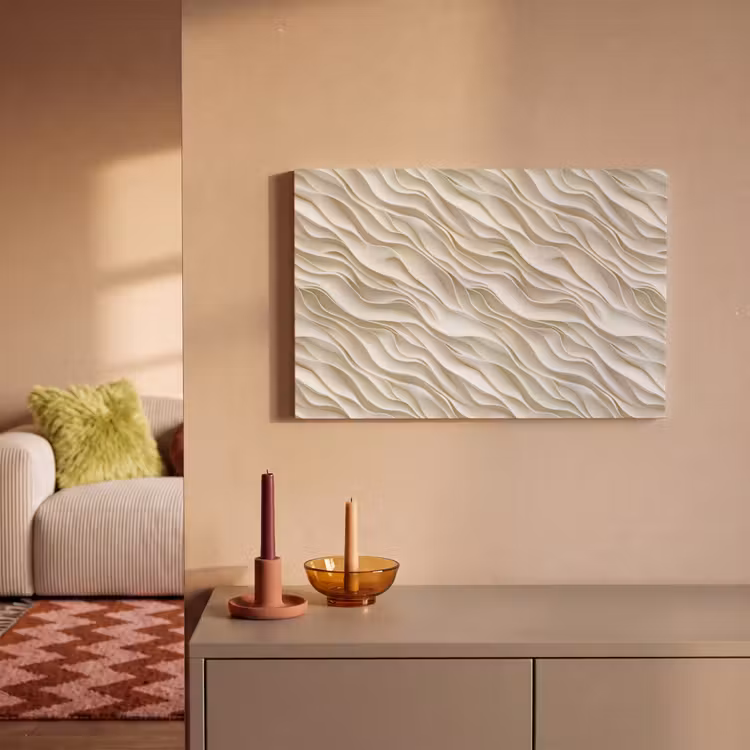 Golven - Wit - Minimalistisch canvas 2cm klein 34 -sfeer1