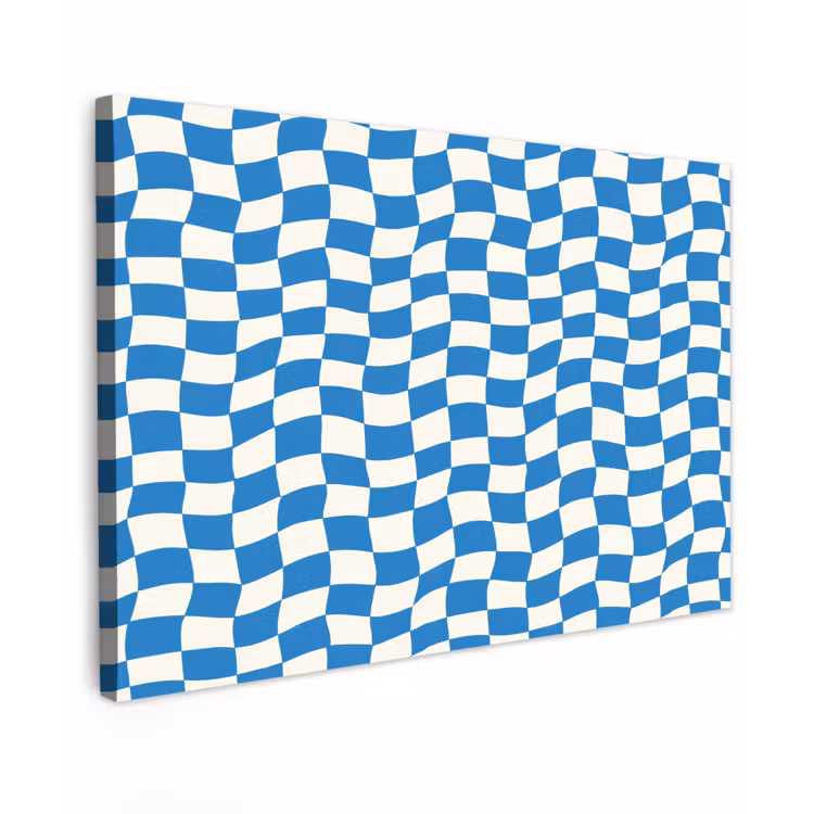 Golvend - Patroon - Blauw canvas 2cm klein 34 -z3d