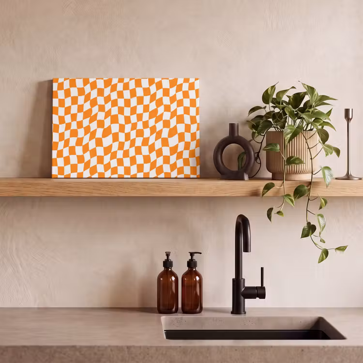 Golvend - Patroon - Oranje canvas 2cm klein 34 -sfeer3