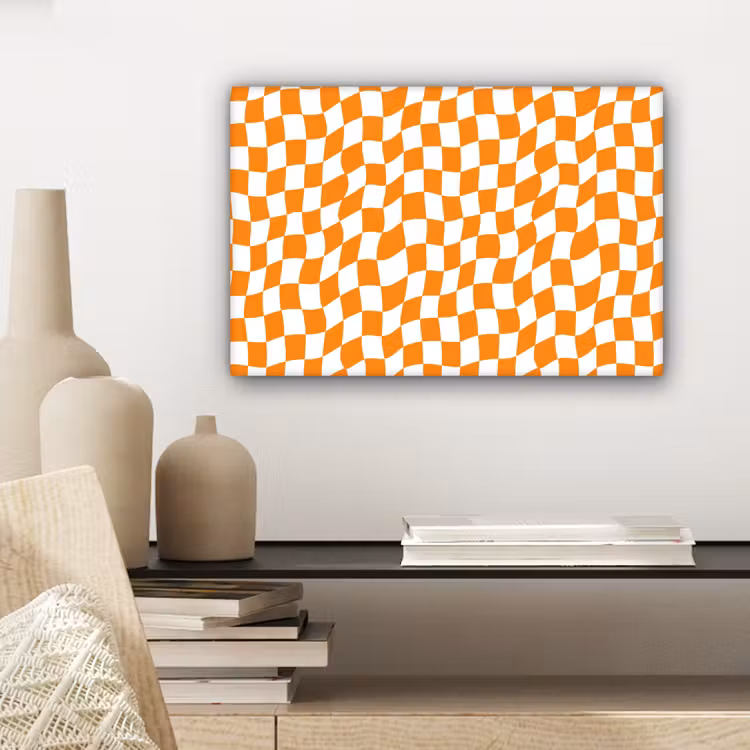 Golvend - Patroon - Oranje canvas 2cm klein 34 -sfeer6