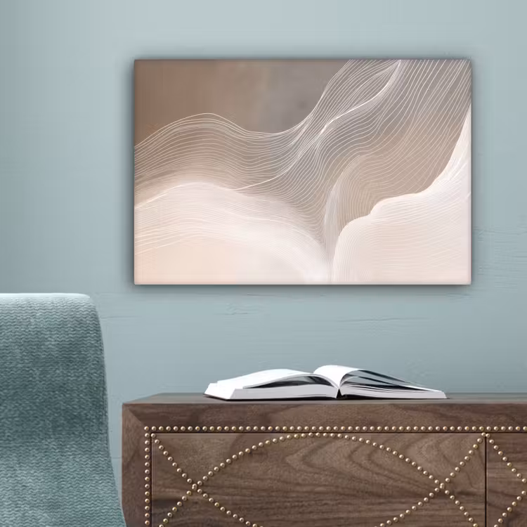 Golvende lijnen - Luchtstromen - Harmonieus canvas 2cm klein -sfeer4