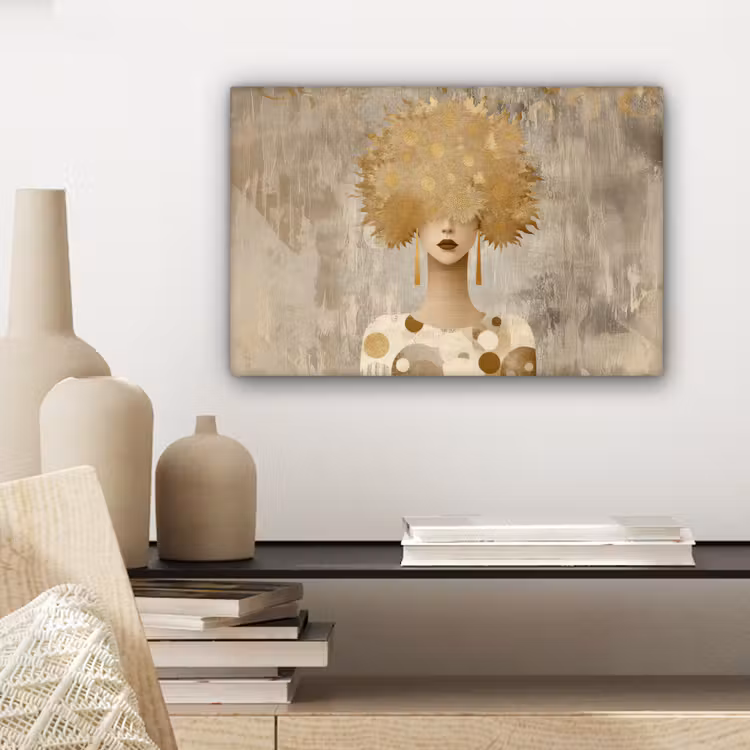 Goud - Portret - Vrouw canvas 2cm klein -sfeer6