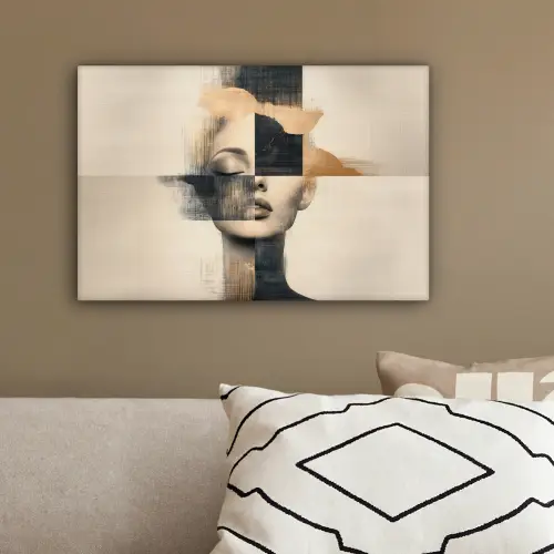 Goud - Vrouw - Rechthoeken canvas 2cm klein -sfeer3
