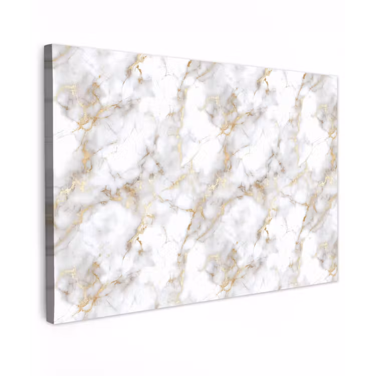 Gouden aders - Marmer - Wit canvas 2cm klein 34 -z3d