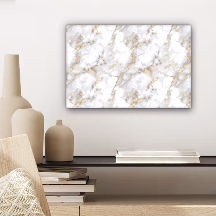 Gouden aders - Marmer - Wit canvas 2cm klein 34 -sfeer6