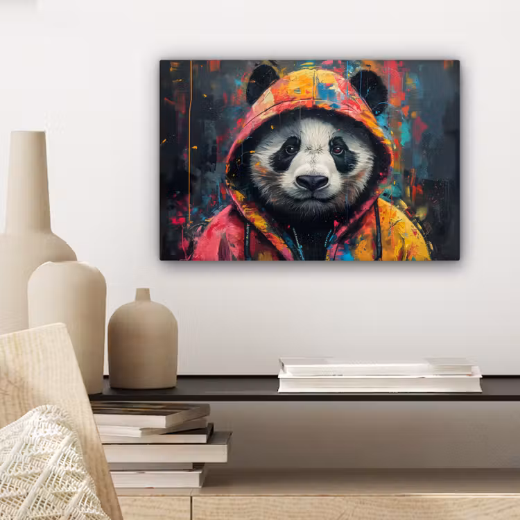 Graffiti - Panda - Jas - Kleurrijk canvas 2cm klein -sfeer6