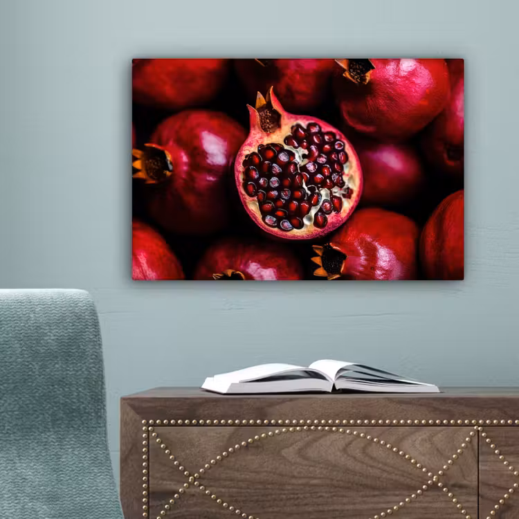 Granaatappel - Rood - Fruit canvas 2cm klein -sfeer4