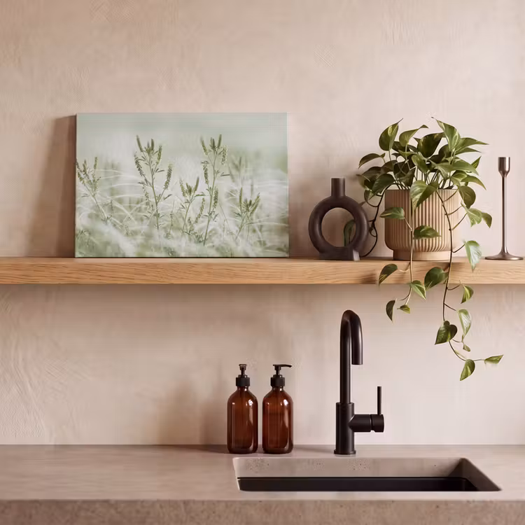 Grassen - Minimalistisch - Groen canvas 2cm klein -sfeer3