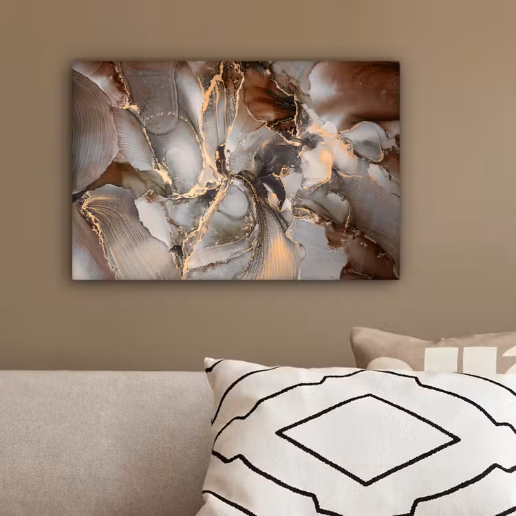 Grijs - Goud - Marmer - Marmerlook canvas 2cm klein -sfeer3