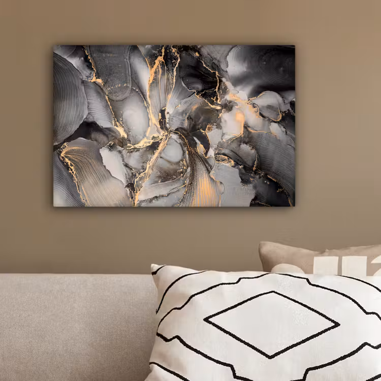 Grijs - Luxe - Goud - Marmer canvas 2cm klein -sfeer3