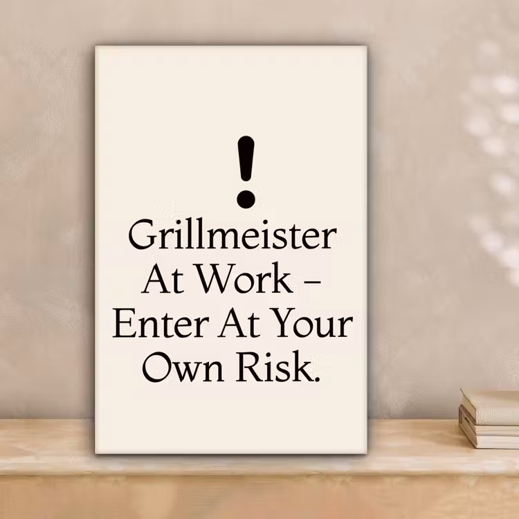 Grill - Uitroepteken - Zwart - Tekst canvas 2cm klein -sfeer1