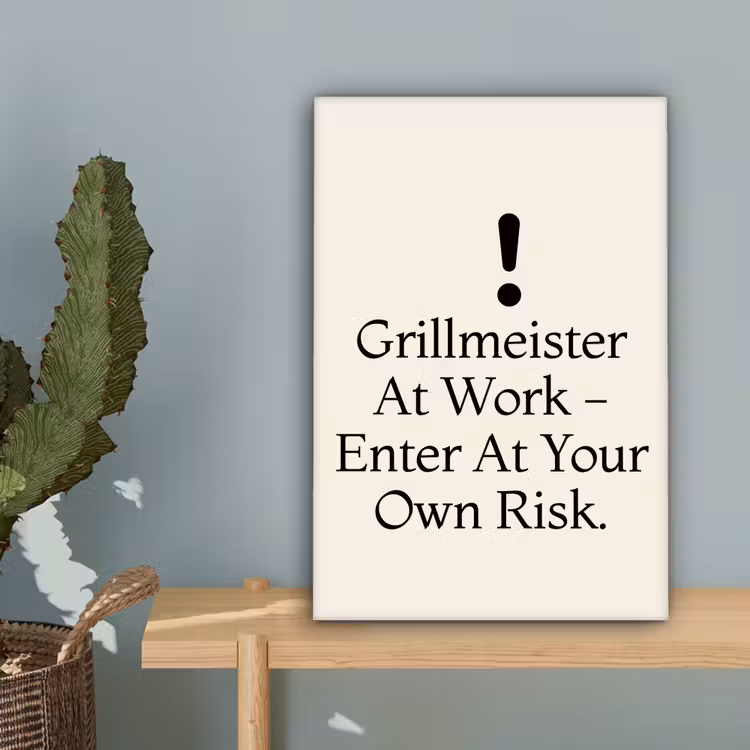 Grill - Uitroepteken - Zwart - Tekst canvas 2cm klein -sfeer4