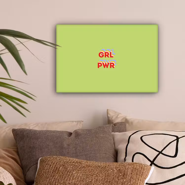 Grl pwr - Groen - Rood - 3D canvas 2cm klein -sfeer1
