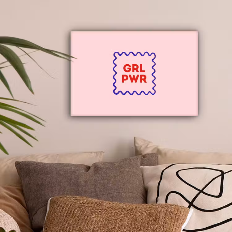 Grl pwr - Roze - Kader canvas 2cm klein -sfeer1