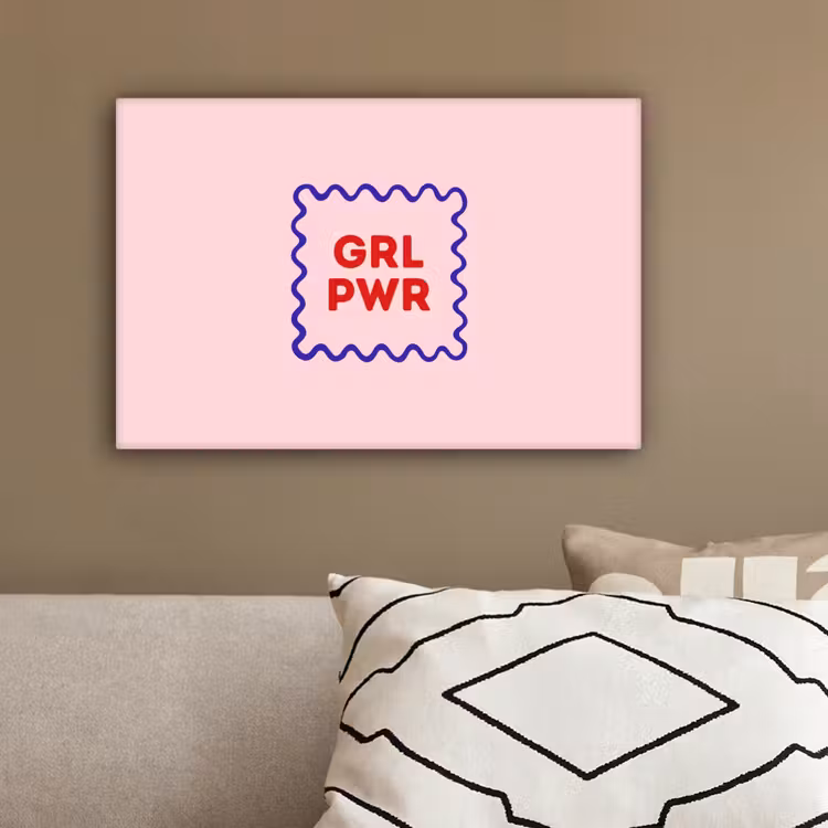 Grl pwr - Roze - Kader canvas 2cm klein -sfeer3